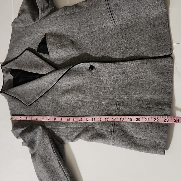 Career CG Guild Blazer Wool Blend Grey Lined Pockets Women Size M Office Busines - Picture 13 of 13